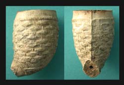 US Civil War Era Clay Pipe, Basket Weave Motif